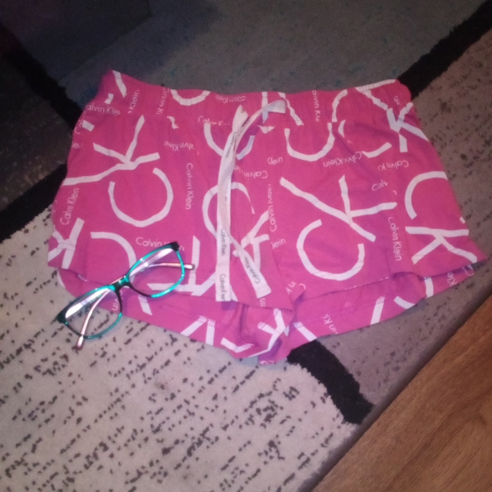 Pink Calvin Klein sleep shorts